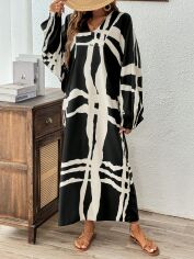 Акція на Плаття довге літнє жіноче SHEIN GD-00113577 S Чорно-біле від Rozetka