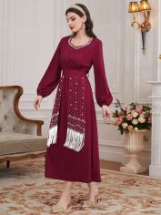 Акція на Плаття жіноче SHEIN GD-00114142 M Бордове від Rozetka