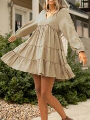 Акція на Плаття коротке літнє жіноче SHEIN GD-00101829 XL Світло-бежеве від Rozetka