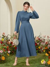 Акція на Плаття жіноче SHEIN GD-00113981 S Сіро-синє від Rozetka