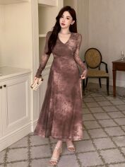 Акція на Плаття довге літнє жіноче SHEIN GD-00113619 XL Комбіноване від Rozetka