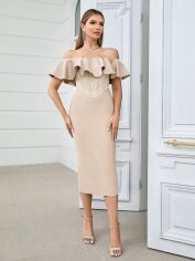 Акція на Плаття жіноче SHEIN GD-00114717 L Світло-бежеве від Rozetka