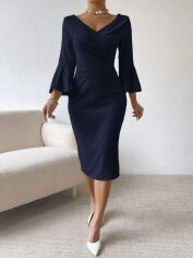 Акція на Плаття міді літнє жіноче SHEIN GD-00108967 XS Темно-синє від Rozetka