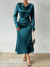 Акція на Плаття вечірнє міді літнє жіноче SHEIN GD-00113879 S Морської хвилі від Rozetka