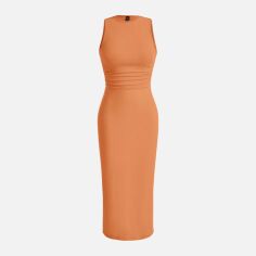 Акція на Плаття довге літнє жіноче SHEIN GD-00113740 S Помаранчеве від Rozetka