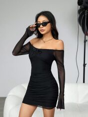 Акція на Плаття вечірнє коротке літнє жіноче SHEIN GD-00115201 M Чорне від Rozetka