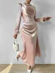 Акція на Плаття вечірнє довге літнє жіноче SHEIN GD-00113507 S Світло-рожеве від Rozetka