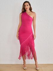 Акція на Плаття вечірнє міді літнє жіноче SHEIN GD-00114692 XS Рожеве від Rozetka