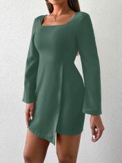 Акція на Плаття коротке літнє жіноче SHEIN GD-00100531 L Сіро-зелене від Rozetka