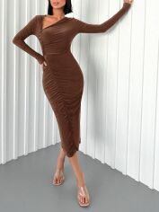 Акція на Плаття міді літнє жіноче SHEIN GD-00113792 M Коричневе від Rozetka
