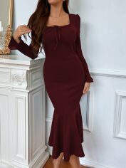 Акція на Плаття жіноче SHEIN GD-00113824 M Бордове від Rozetka
