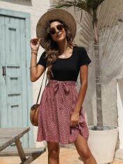 Акція на Плаття коротке літнє жіноче SHEIN GD-00115333 L Червоне від Rozetka