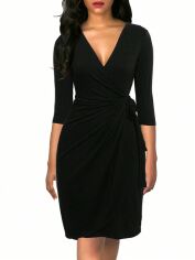 Акція на Плаття вечірнє міді осіннє жіноче SHEIN GD-00105823 S Чорне від Rozetka