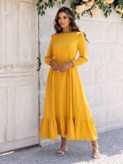 Акція на Плаття довге літнє жіноче SHEIN GD-00113898 XL Жовте від Rozetka