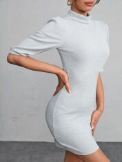 Акція на Плаття коротке літнє жіноче SHEIN GD-00115326 S Світло-сіре від Rozetka
