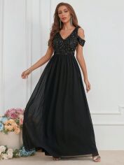 Акція на Плаття вечірнє довге літнє жіноче SHEIN GD-00107959 L Чорне від Rozetka