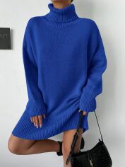 Акція на Плаття в'язане міді зимове тепле жіноче SHEIN GD-00099447 One Size Синє від Rozetka