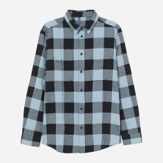 Акція на Сорочка бавовняна літня чоловіча H&M 7438402wer M Чорна з блакитним від Rozetka