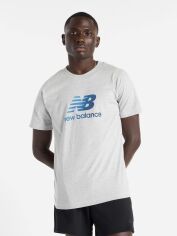 Акція на Футболка бавовняна довга чоловіча New Balance Sport Essentials Gradient Logo MT51503AG 2XL Сіра від Rozetka