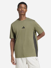 Акція на Футболка бавовняна довга чоловіча Adidas M 3S Sj T JE6391 L Olistr/Black від Rozetka