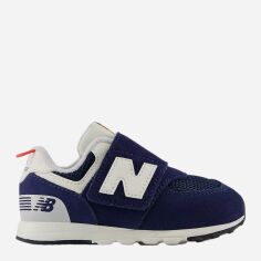 Акція на Дитячі шкіряні кросівки для хлопчика New Balance 574 NW574VPN 23.5 (7US) Темно-сині від Rozetka