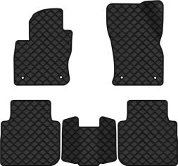 Акція на Килимки з екошкіри EVAtech ECO в салон авто для Tiguan Allspace 5 seats Volkswagen 2016-2020 1 покоління SUV USA Екошкіра чорна з чорною ниткою чорний кант від Rozetka
