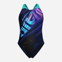 Акція на Суцільний купальник жіночий Arena Flow Swimsuit V Back Lb 008935-790 44 Темно-синій від Rozetka