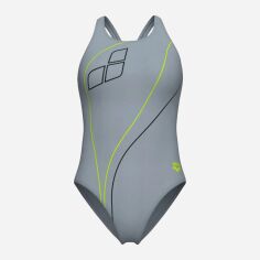 Акція на Суцільний купальник жіночий Arena Trail Swimsuit V Back 009022-520 40 Сірий від Rozetka