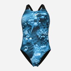 Акція на Суцільний купальник жіночий Arena Blue Flowers Swimsuit V Back 009027-850 38 Синій/Чорний від Rozetka