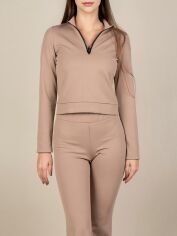 Акція на Толстовка на блискавці жіноча Elegante EL 13124 S Карамельна від Rozetka