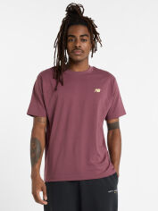 Акція на Футболка довга чоловіча New Balance Sport Essentials Logo MT41580 M Бордова від Rozetka