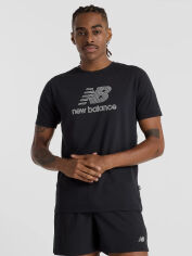 Акція на Футболка довга чоловіча New Balance Heathertech Logo MT51003 M Чорна від Rozetka