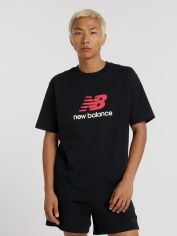 Акція на Футболка бавовняна довга чоловіча New Balance Athletics Logo MT51500 L Чорна від Rozetka