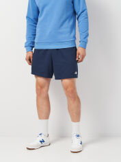 Акція на Шорти бавовняні короткі чоловічі New Balance Small Logo MS41520 L Сині від Rozetka