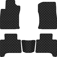 Акція на Килимки з екошкіри EVAtech ECO в салон авто для Land Cruiser Prado (120) 7 seats (Electric seats) Toyota 2002-2009 3 покоління SUV EU Екошкіра чорна з чорною ниткою чорний кант від Rozetka