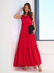 Акція на Сукня довга літня жіноча ISSA PLUS 14671 XL Червона від Rozetka