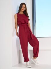 Акція на Костюм жіночий ISSA PLUS 15102 L Бордовий від Rozetka