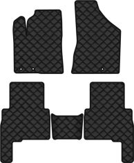 Акція на Килимки з екошкіри EVAtech ECO в салон авто для Sorento (XM) (Hinged Gas Pedal) 5 seats Kia 2009-2012 2 покоління SUV EU Екошкіра чорна з чорною ниткою чорний кант від Rozetka
