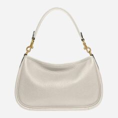 Акція на Сумка крос-боді жіноча з натуральної шкіри середня Coach Cary Pebble-Grain BG-COA-97 Біла від Rozetka