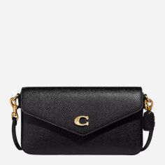 Акція на Сумка крос-боді жіноча з натуральної шкіри маленька Coach Wyn Crossbody BG-COA-83 Чорна від Rozetka