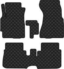 Акція на Килимки з екошкіри EVAtech ECO в салон авто для CR-V (RD1) MT Honda 1996-2001 1 покоління SUV EU Екошкіра чорна з чорною ниткою чорний кант від Rozetka