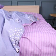 Акція на Простирадло MirSon Ranforce Elite 17-0760 Violet Blossoms 200x220 см від Rozetka