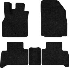 Акція на Ворсові килимки EVAtech Standard в салон авто для Renault Grand Scenic (III) 7 seats (non-moving armrest) MT 2009-2015 3 покоління Minivan EU Чорний кант від Rozetka