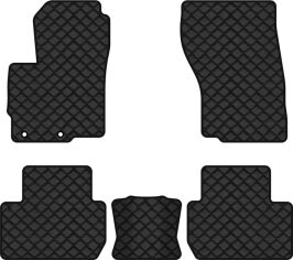 Акція на Килимки з екошкіри EVAtech ECO в салон авто для Outlander 5 seats Mitsubishi 2013 3 покоління SUV EU Екошкіра чорна з чорною ниткою чорний кант від Rozetka