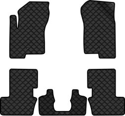 Акція на Килимки з екошкіри EVAtech ECO в салон авто для Compass Restyling Jeep 2011-2016 1 покоління SUV USA Екошкіра чорна з чорною ниткою чорний кант від Rozetka