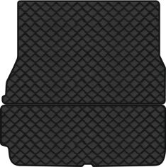 Акція на Килимок з екошкіри EVAtech ECO в багажник авто для Model X 6 seats Restyling Tesla 2017-2021 1 покоління SUV USA Екошкіра чорна з чорною ниткою чорний кант від Rozetka