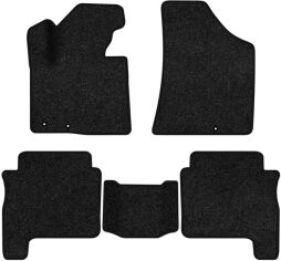 Акція на Ворсові килимки EVAtech Premium в салон авто для Hyundai Santa FE (CM) Restyling (Floor Gas Pedal) 5 seats 2010-2012 2 покоління SUV USA Чорний кант від Rozetka