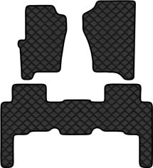 Акція на Килимки з екошкіри EVAtech ECO в салон авто для Discovery 3 (L319) Land Rover 2004-2009 3 покоління SUV EU Екошкіра чорна з чорною ниткою чорний кант від Rozetka