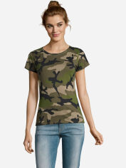 Акція на Футболка бавовняна жіноча Sol's Camo Women 01187986 2XL Камуфляж від Rozetka