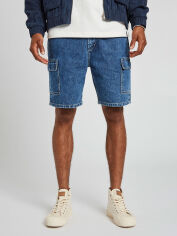 Акція на Шорти джинсові довгі чоловічі Pull & Bear XAZ373690KQWA 40 Сині від Rozetka